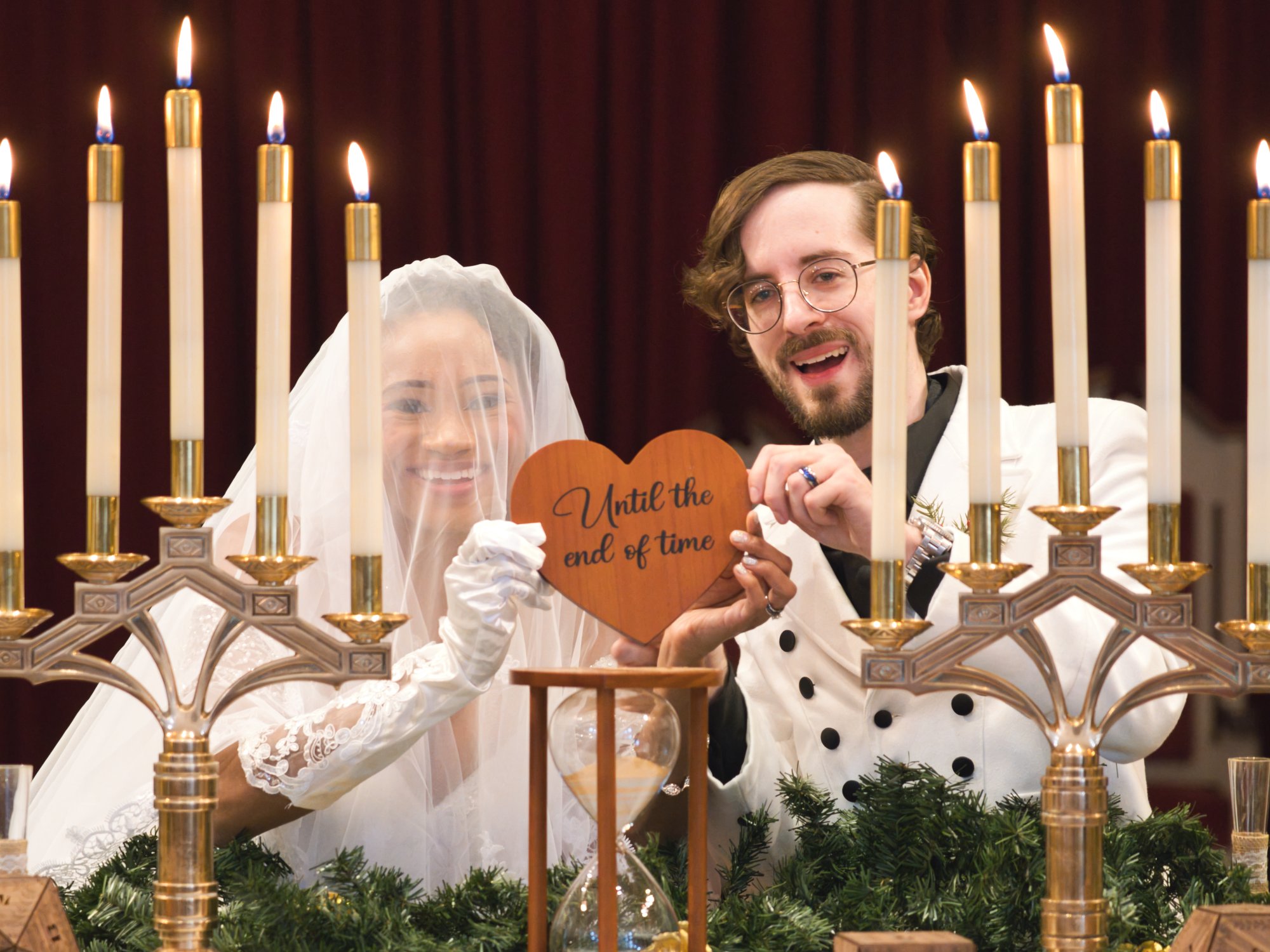 Bride with flower girl